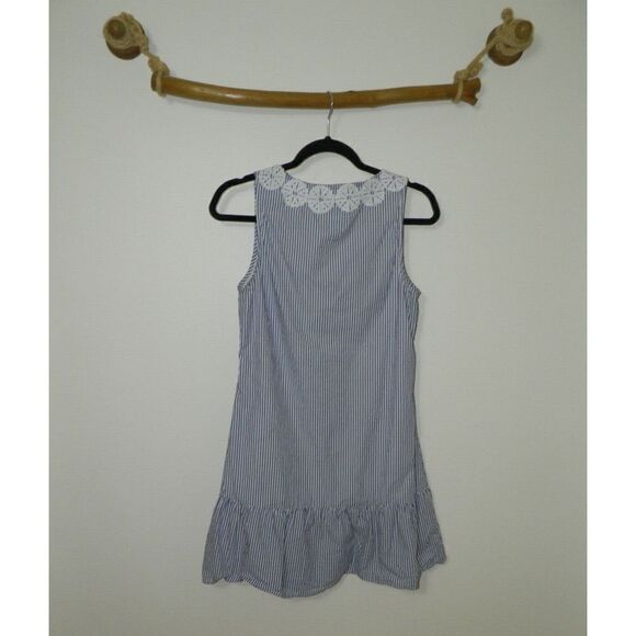 STS Sail to Sable Dress Navy White Stripe Tunic ‎ Tassels Size  X-Small - Picture 2 of 8